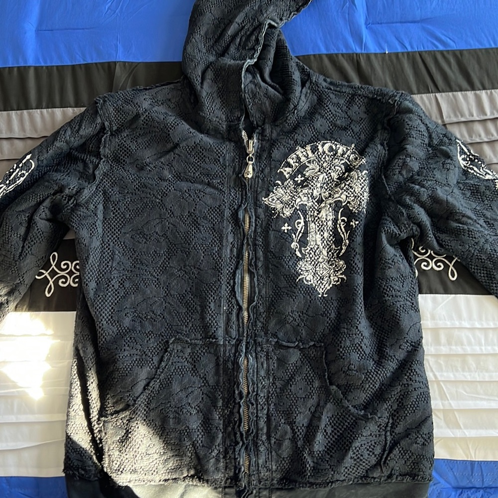 Affliction sweatshirt reversible.